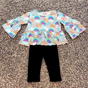 Pete and Lucy NWT 6-12 month set rainbow design